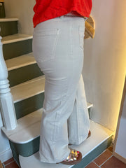 Jean beige taille haute