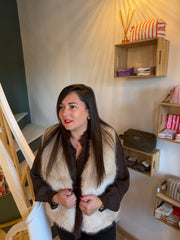 Gilet sans manches en fausse fourrure