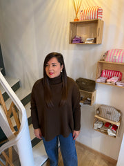 Pull col roulé oversize