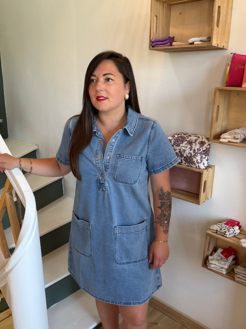 Robe chemise en jean