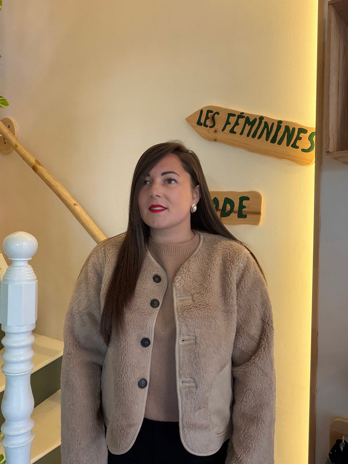 Veste sherpa beige
