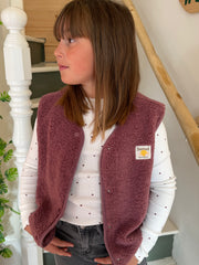 T-shirt côtelé à pois fille
