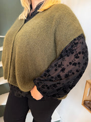 Chemise noire fleurie - Plus size