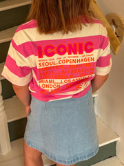 T-shirt enfant « Iconic » – Rayé Rose - Mini