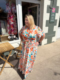 Robe longue imprimée fleurie - Plus size