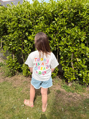 T-shirt blanc “Today is a great day“ - Mini
