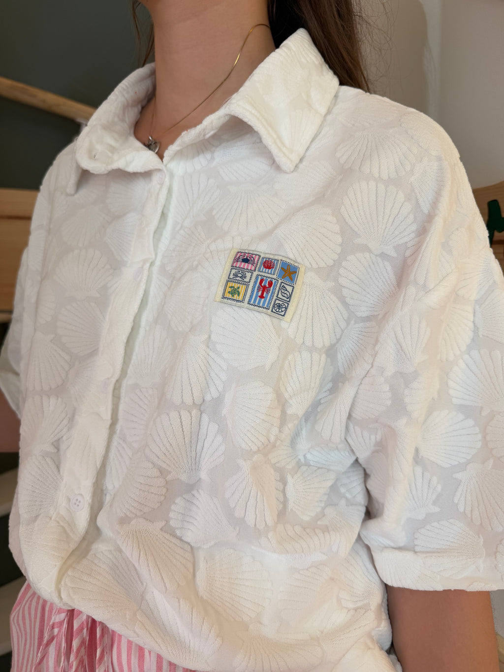 Chemise Éponge Coquillage Manches Courtes