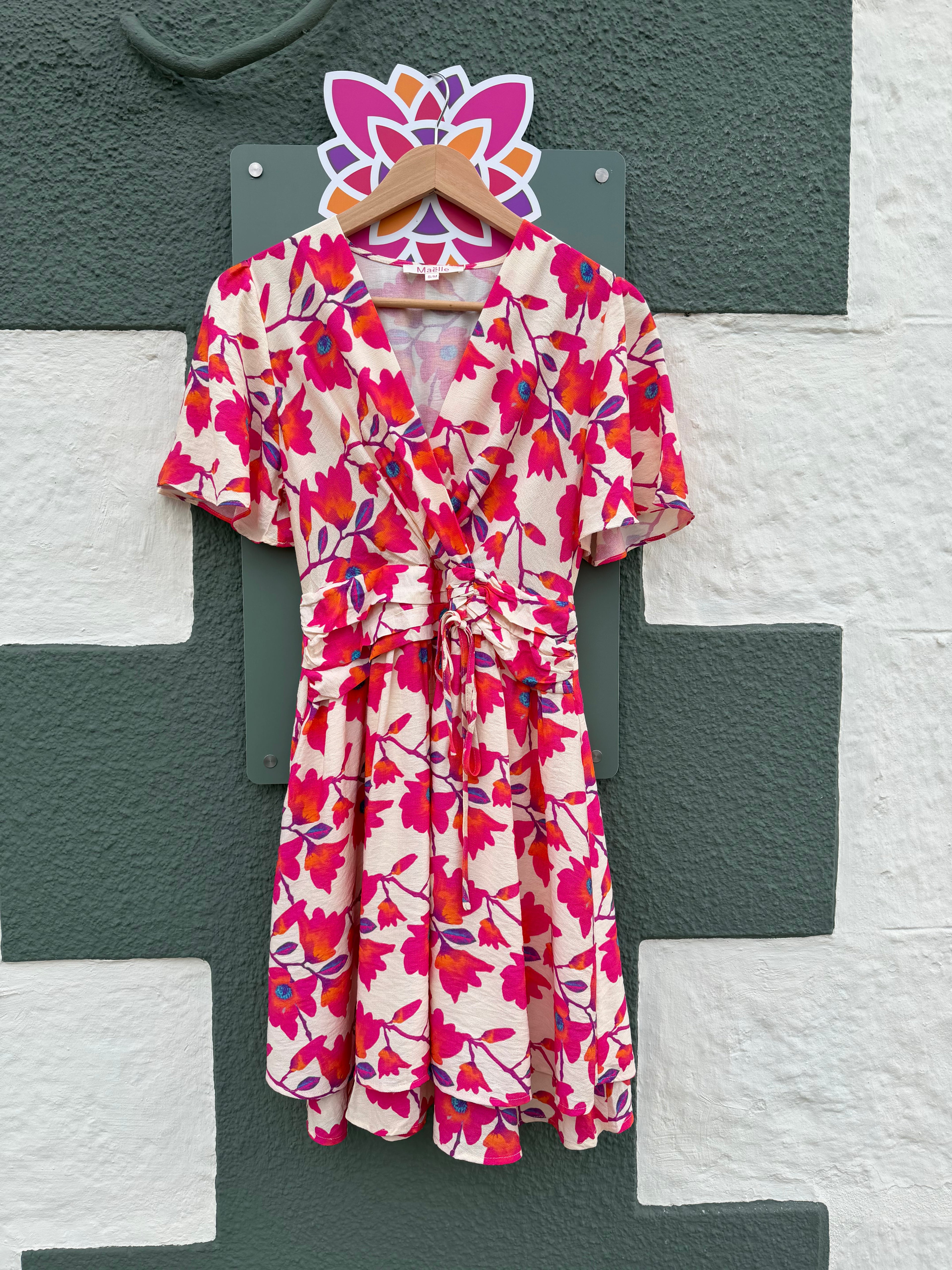 Robe à fleurs fuchsia