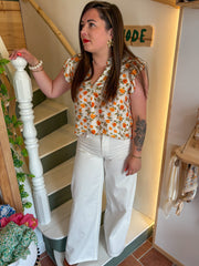 Pantalon blanc wide leg