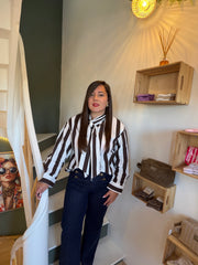 Chemise rayée à lavallière