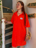 Robe Chemise Éponge Motif Coquillage