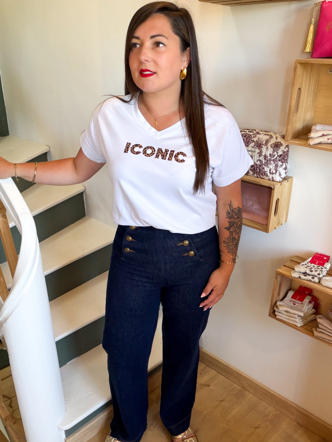 T-shirt Iconic femme imprimé Léopard