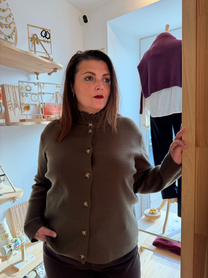Gilet à boutons effet écaille - Plus size