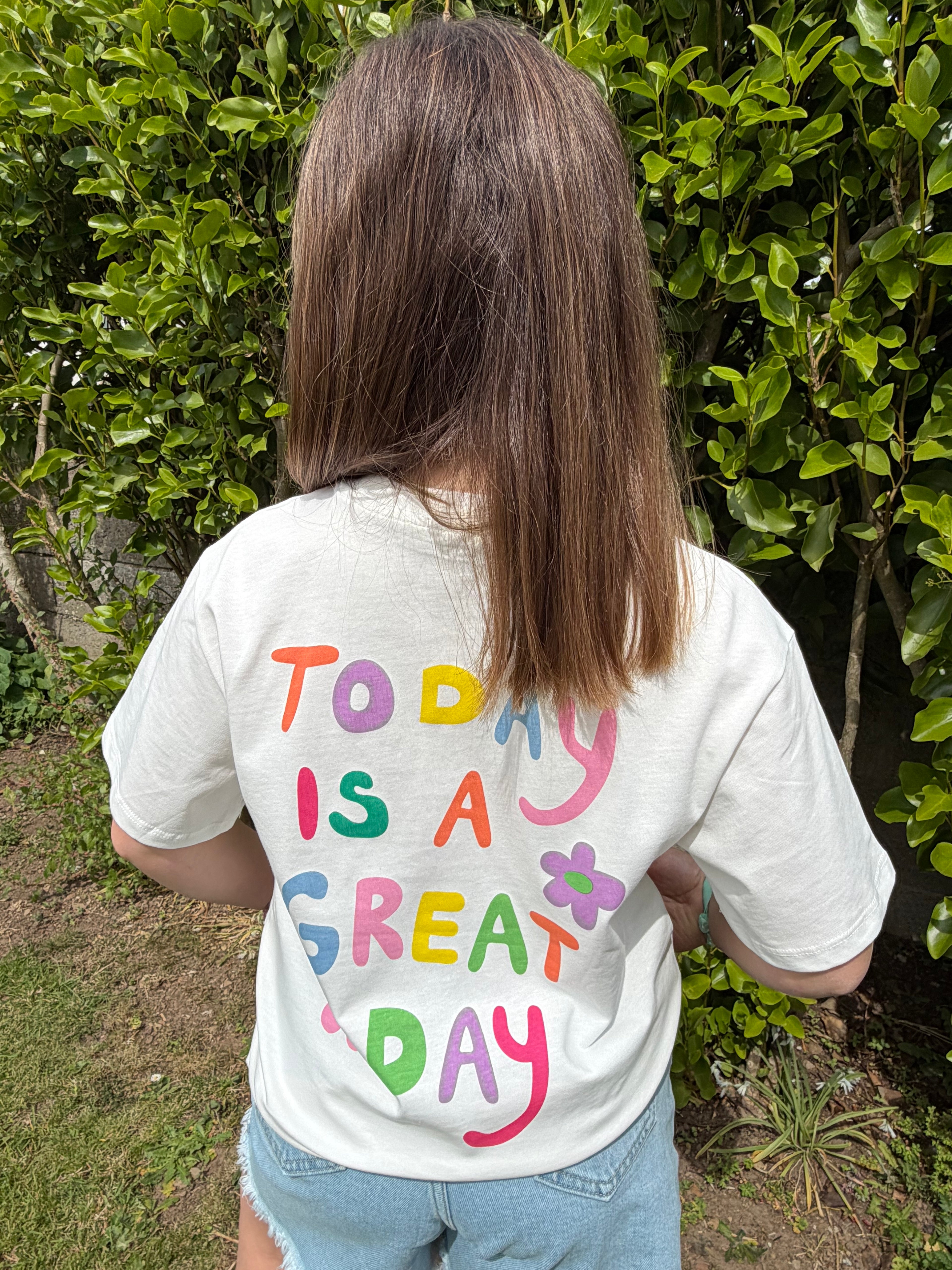 T-shirt blanc “Today is a great day“ - Mini