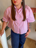 Chemise à rayures rose
