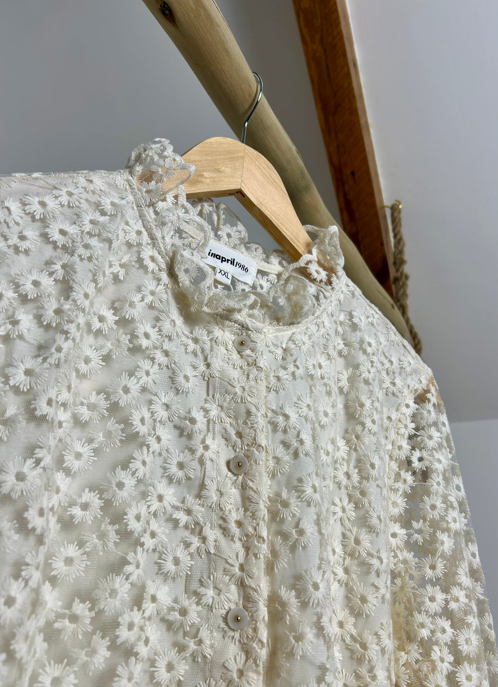 Blouse brodée écru - Plus size