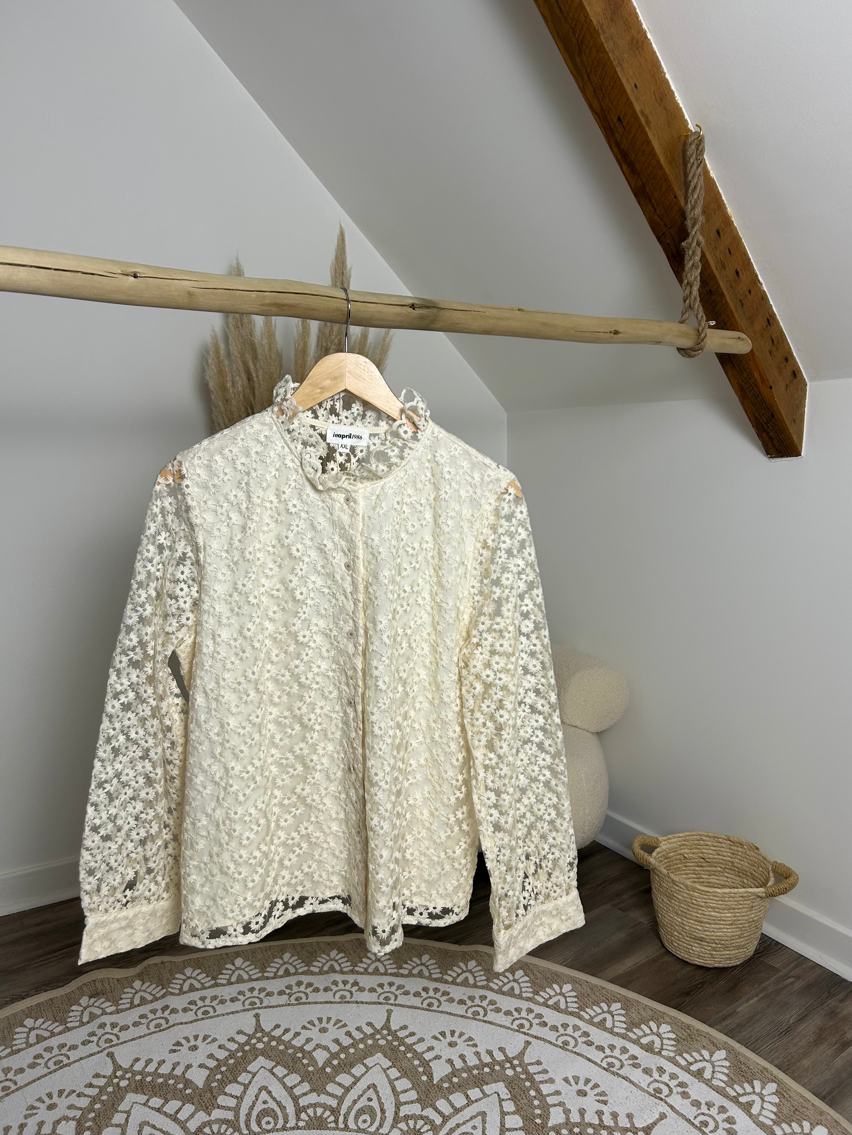 Blouse brodée écru - Plus size