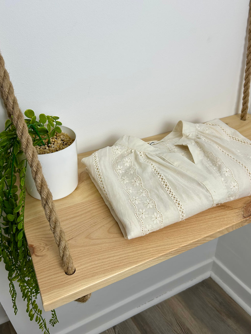 Blouse écru à col mao