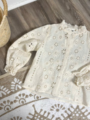 Blouse en dentelle écru - Mini