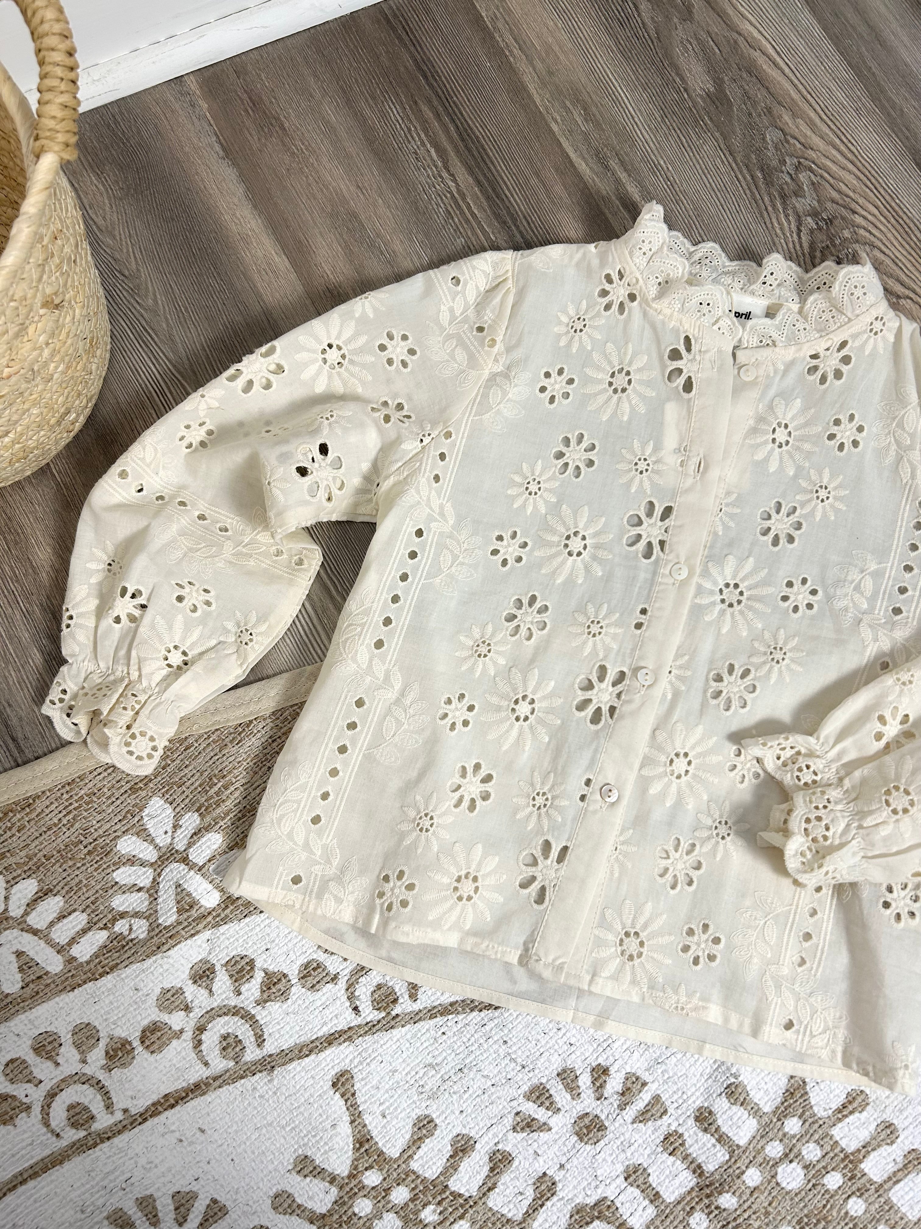 Blouse en dentelle écru - Mini
