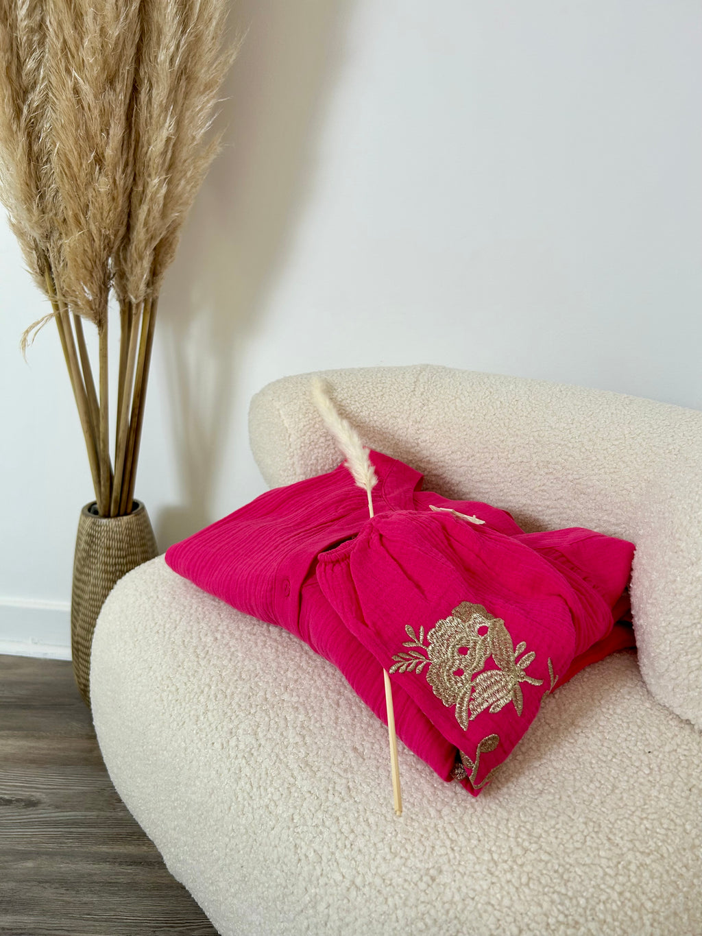 Blouse en gaz de coton fuchsia - Plus size