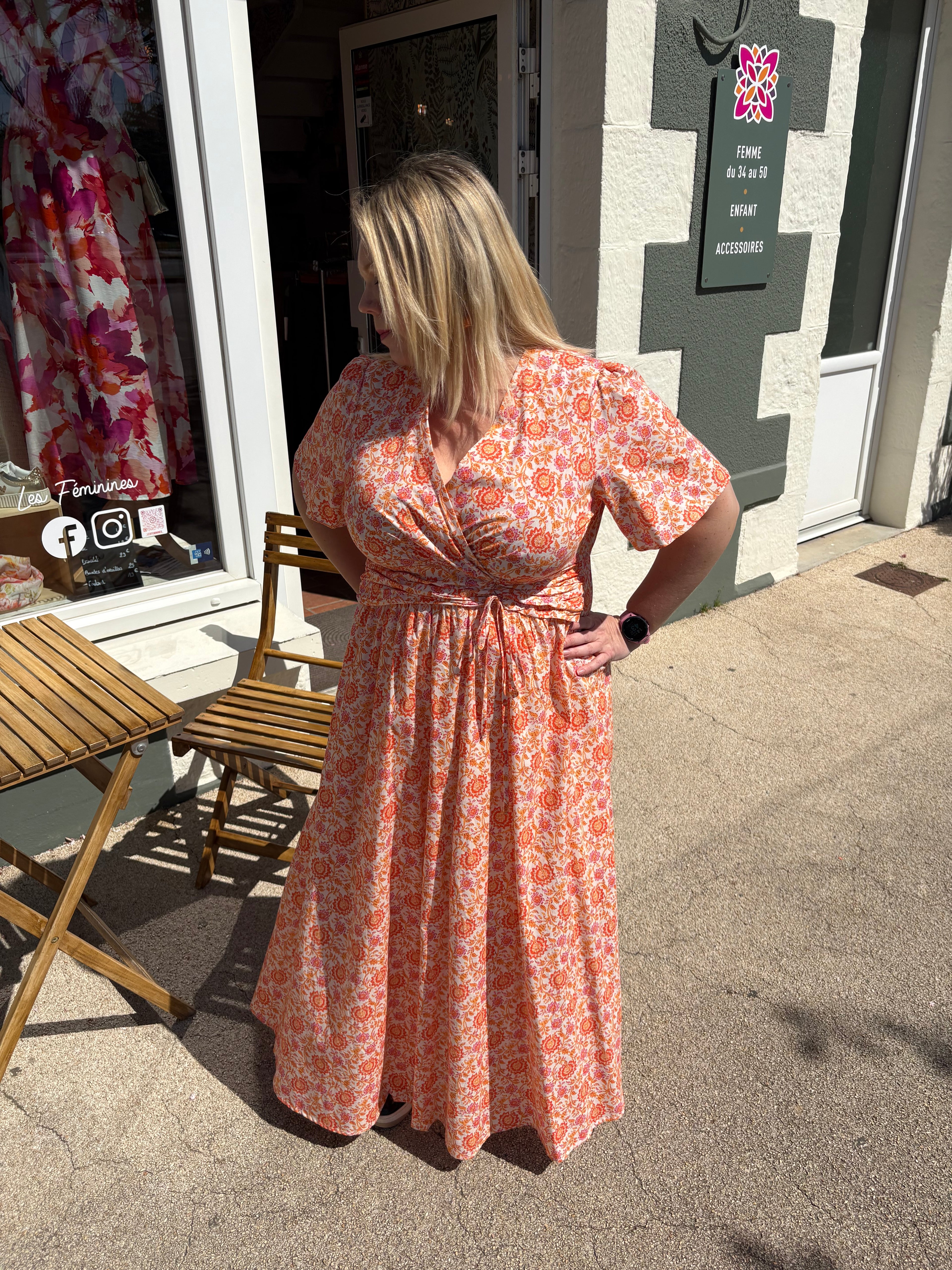 Robe longue orangé - Plus size