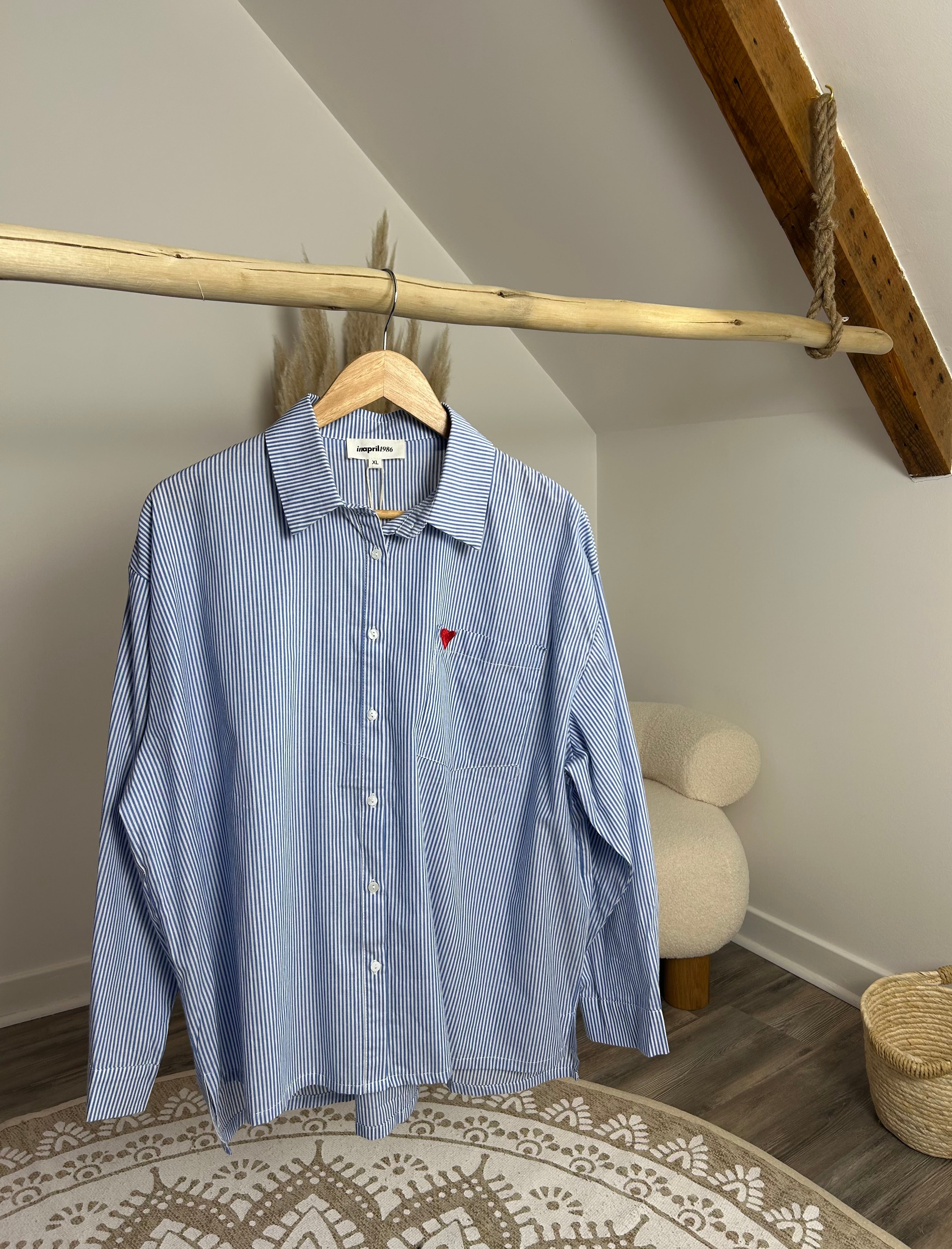 Chemise bleu rayée - Plus size