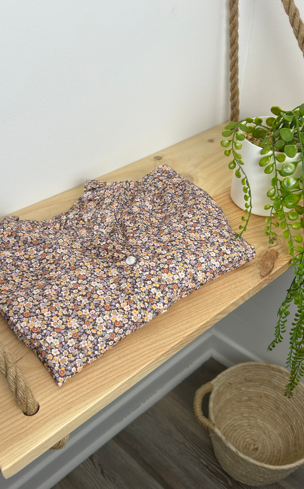 Chemise fleurie à col victorien - Mini