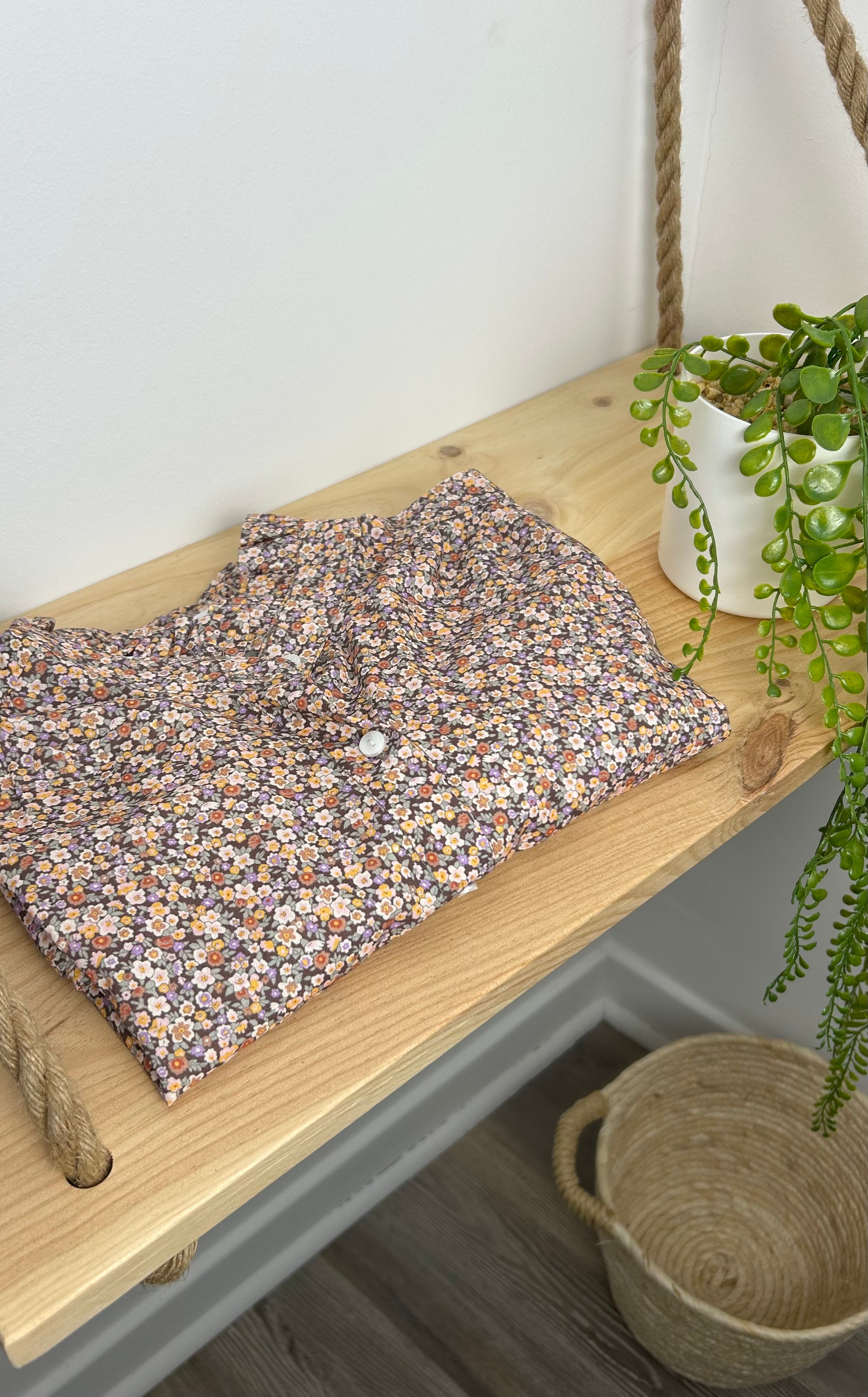 Chemise fleurie à col victorien - Mini