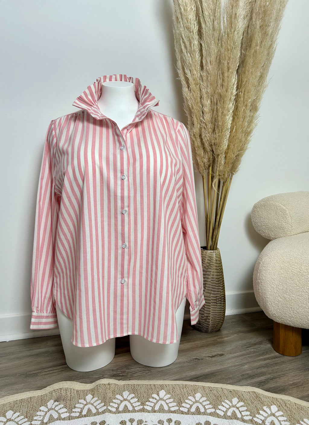 Chemise oversize à col volant - Plus size