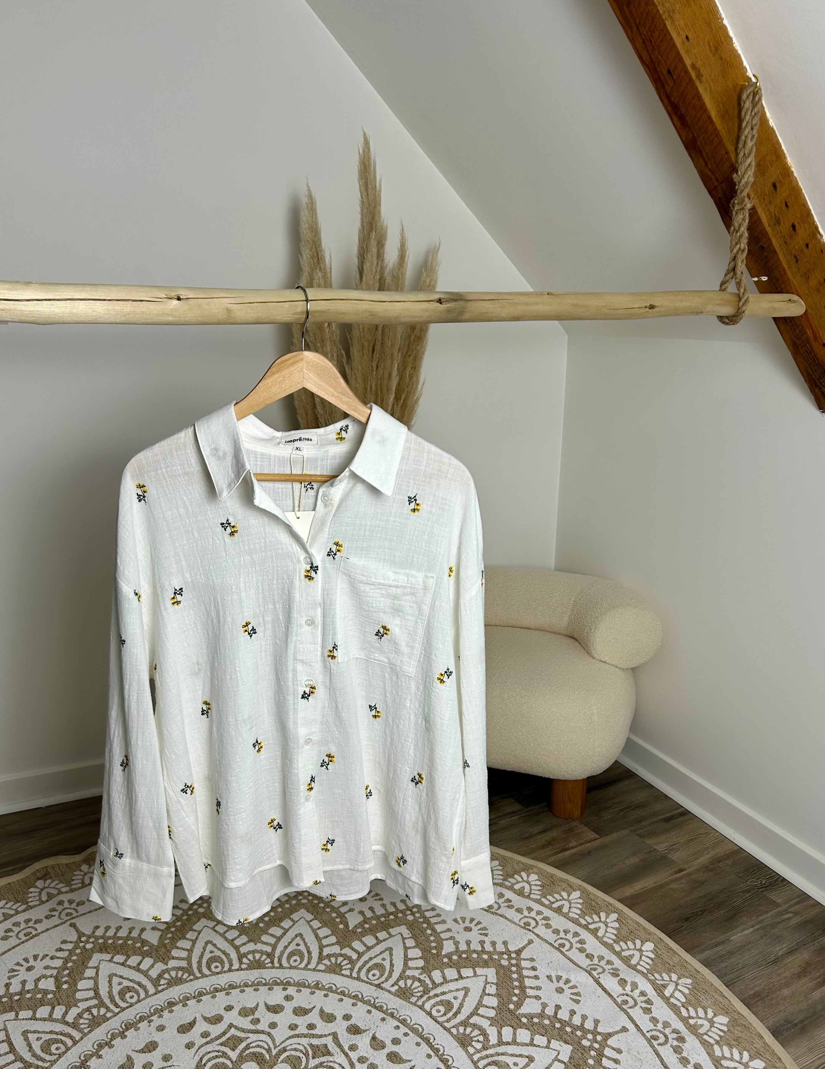 Chemisier à fleurs jaunes - Plus size