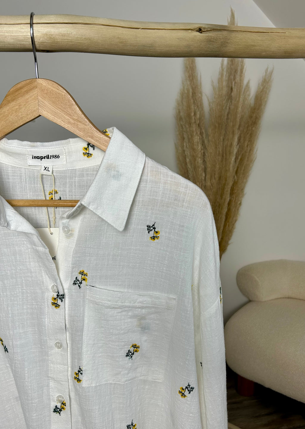 Chemisier à fleurs jaunes - Plus size