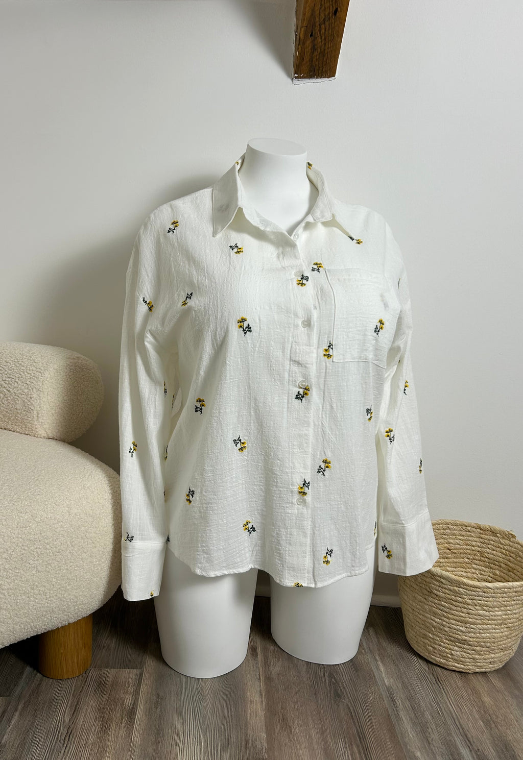 Chemisier à fleurs jaunes - Plus size