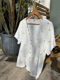 Chemisier en gaz de coton citron - Plus size