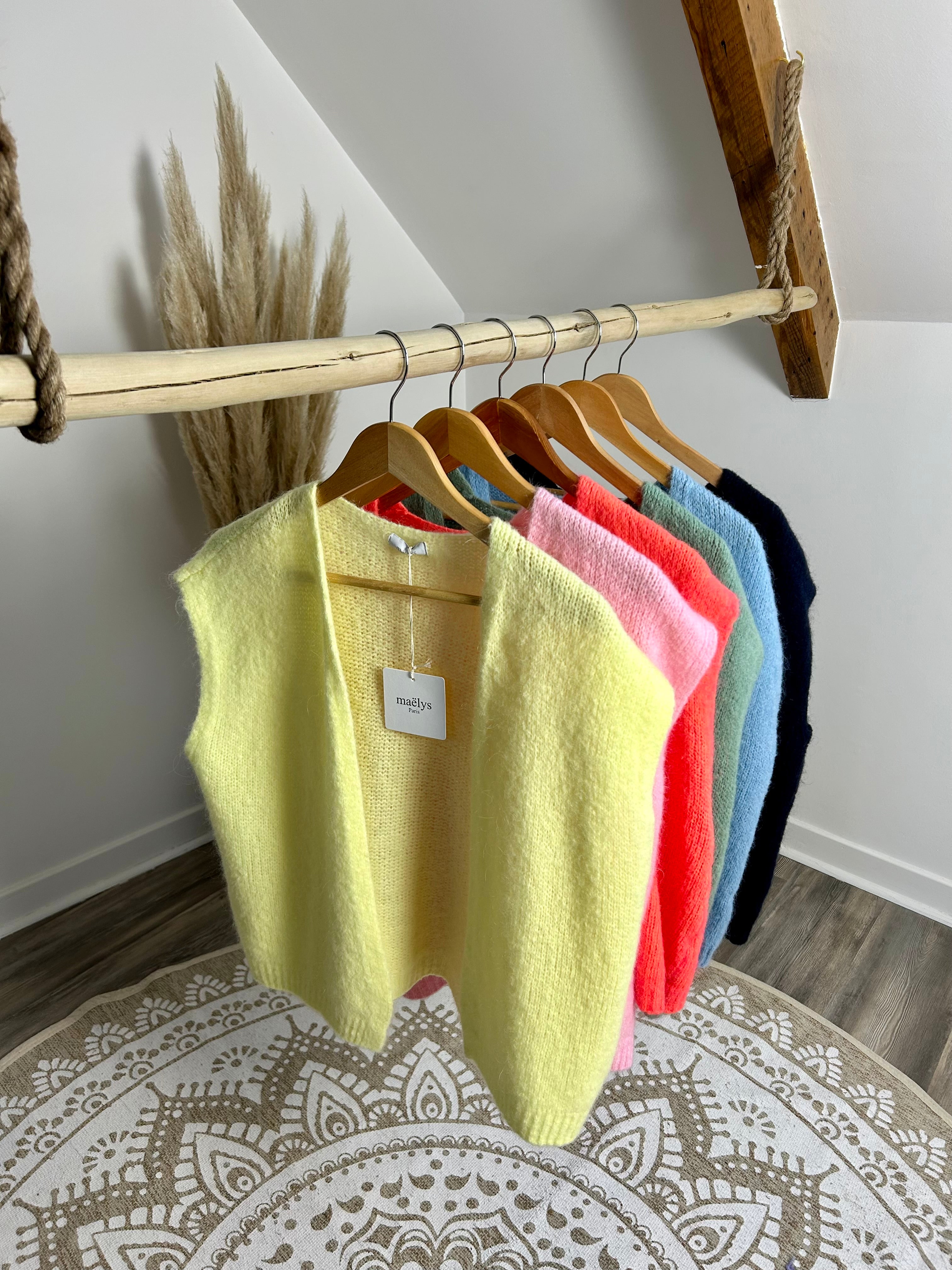 Gilet sans manches en kid mohair