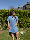 Robe en jean manches courtes