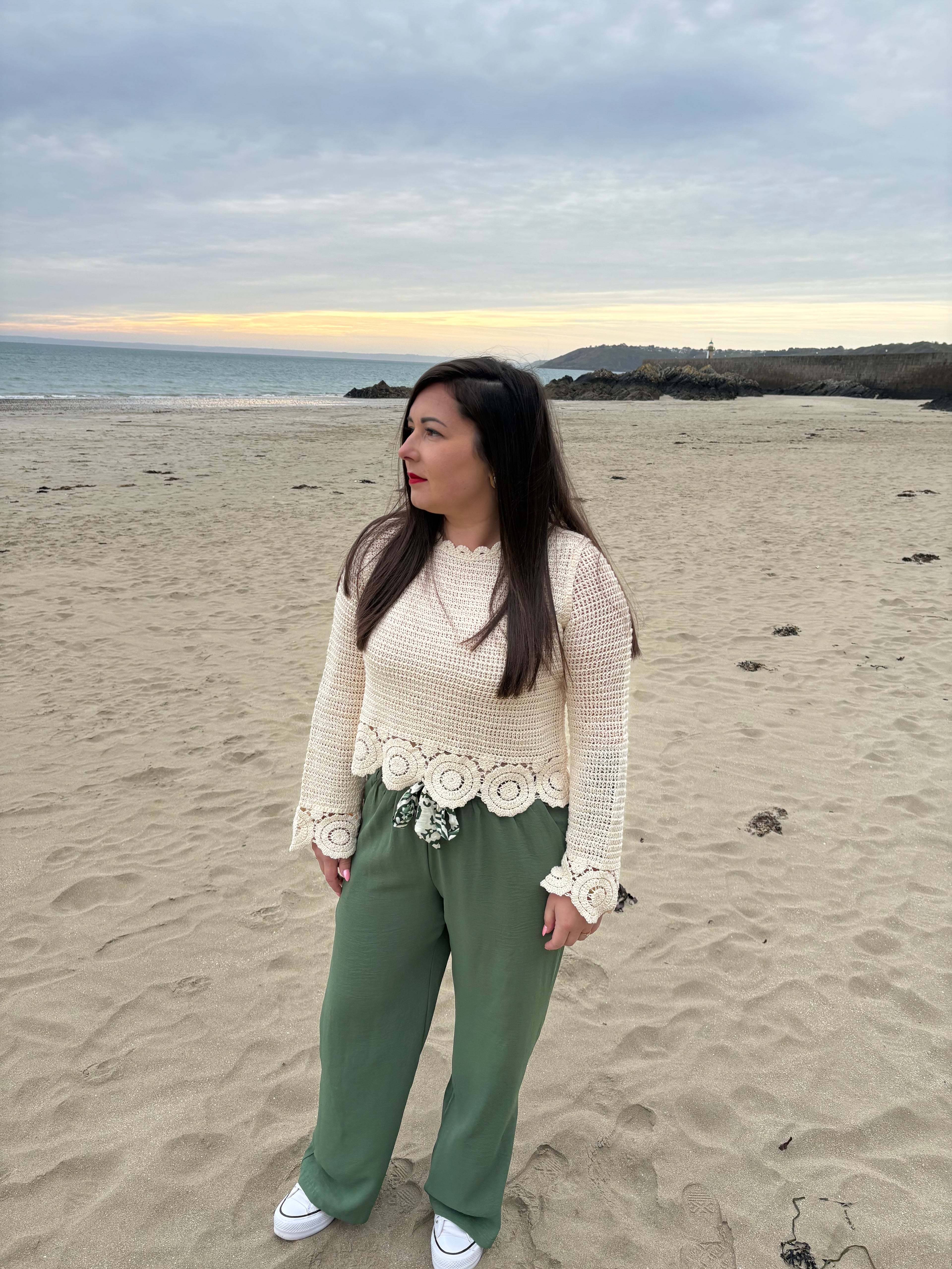 Haut en crochet écru