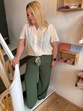 Blouse manches courtes à col mao -Plus size
