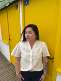 Blouse manches courtes à col mao