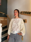 Top en dentelle écru