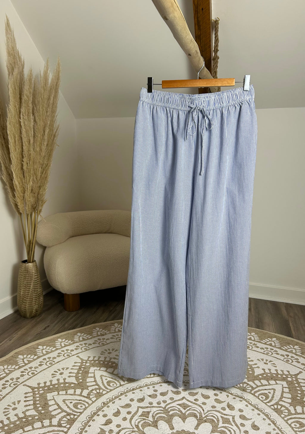 Pantalon bleu rayé - Plus size