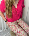 Pantalon fluide imprimé fleuri - Plus size