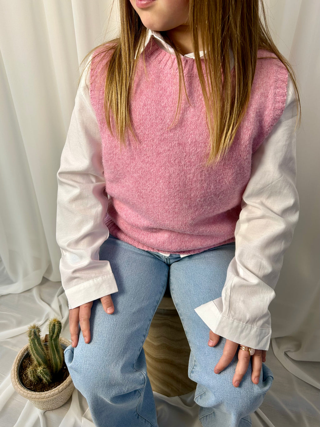 Pull sans manches rose pâle - Mini
