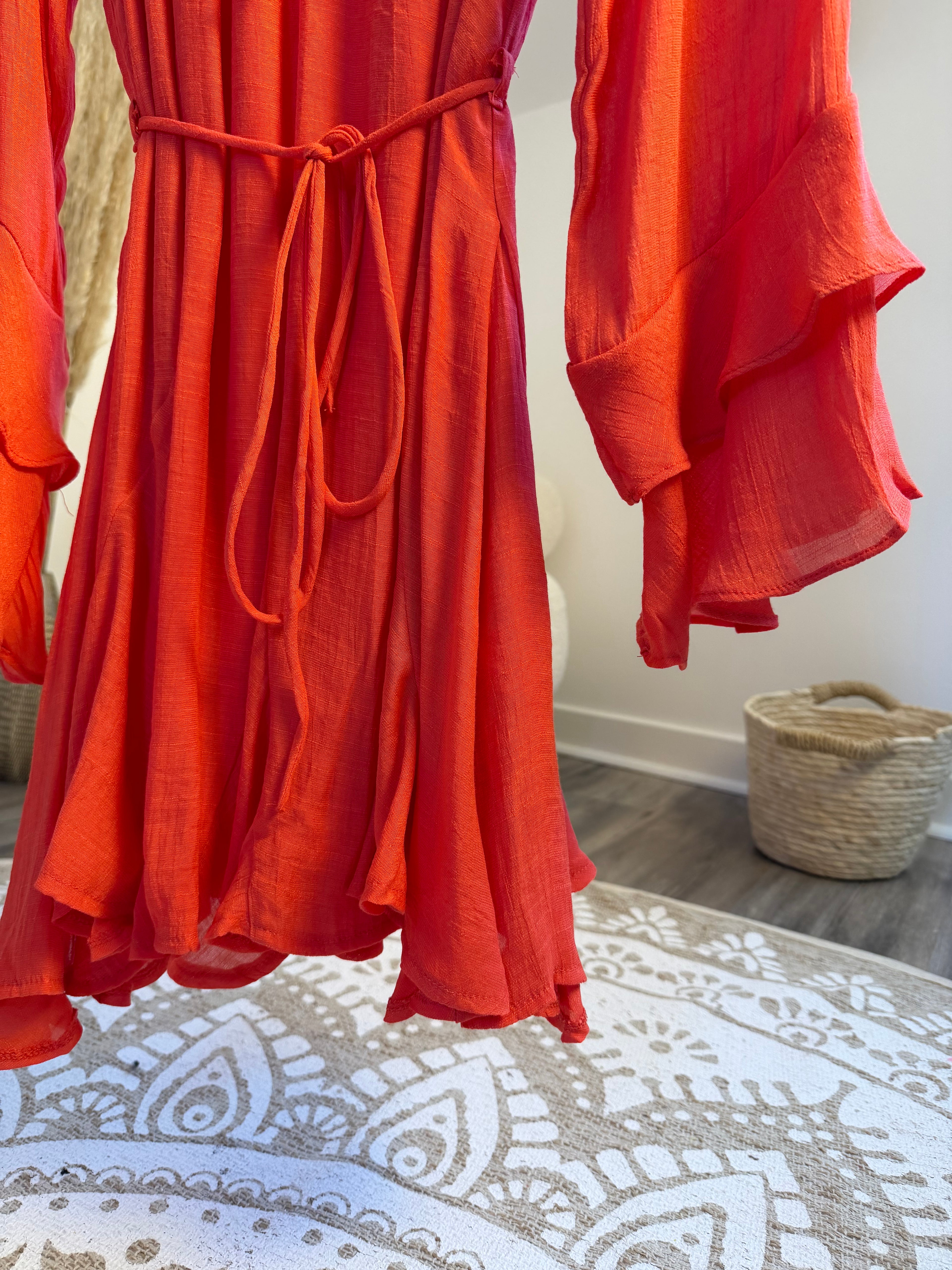 Robe corail fluide