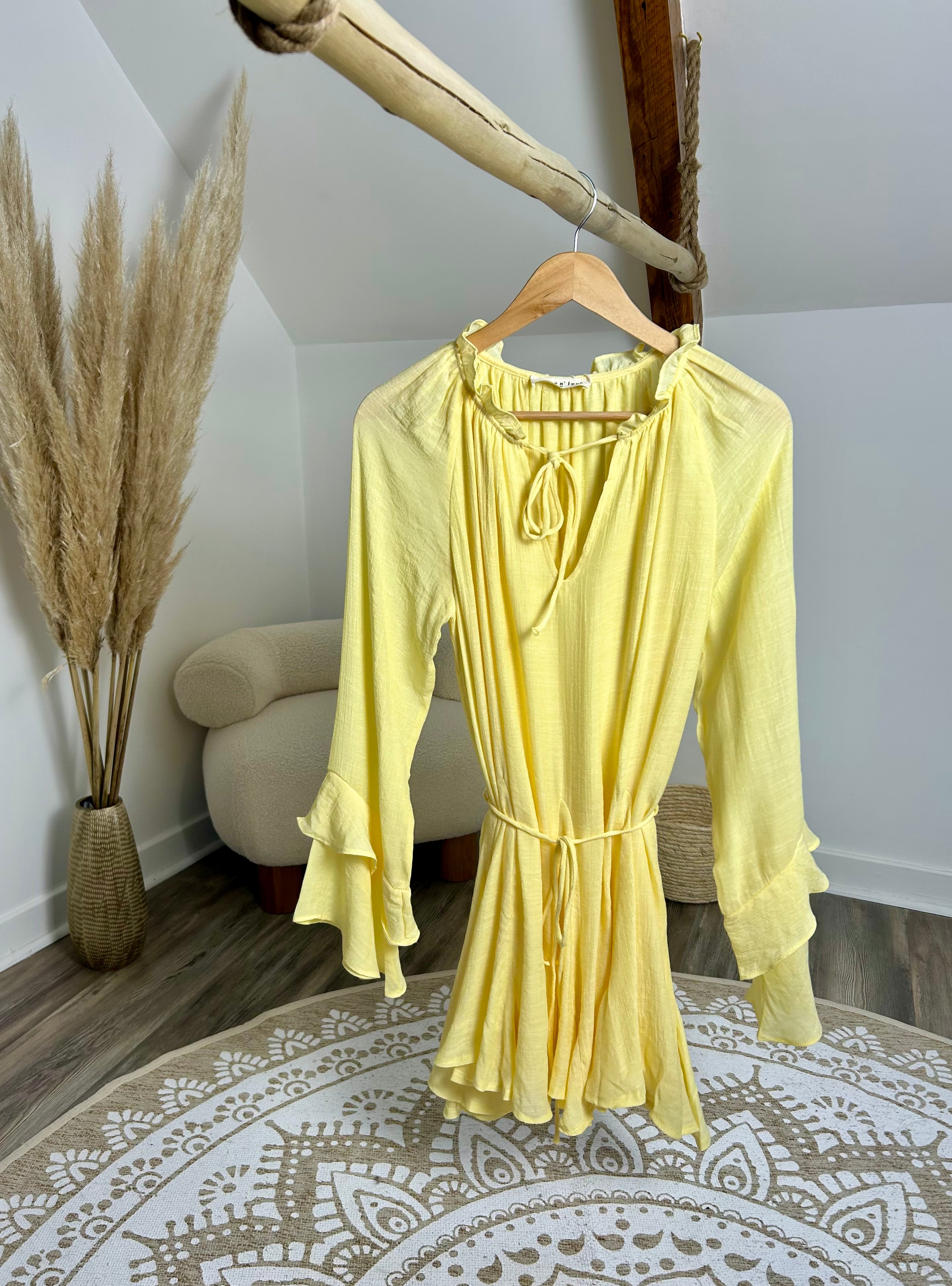 Robe trapèze jaune