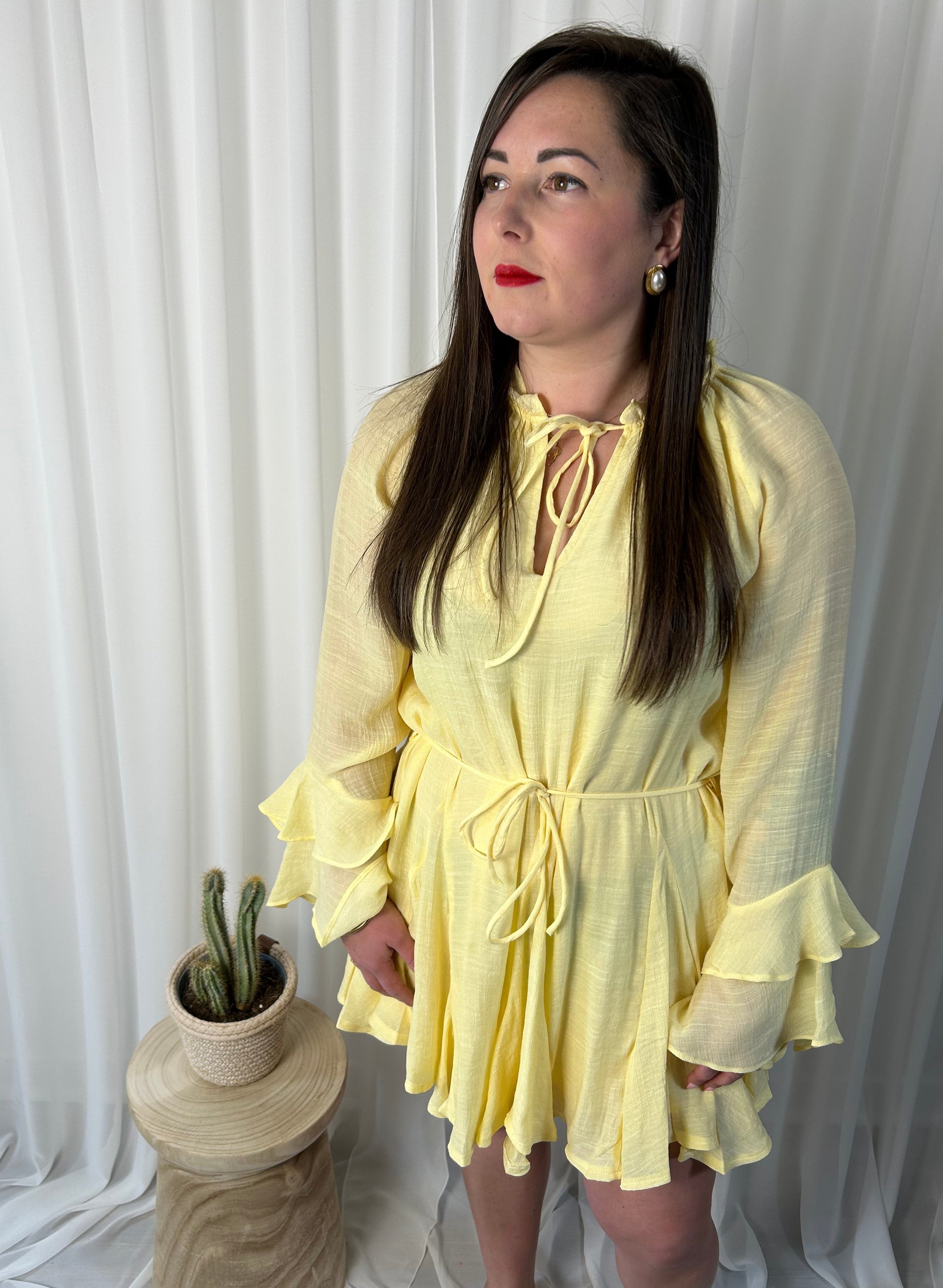 Robe trapèze jaune