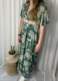 Robe verte fleurie - Plus size