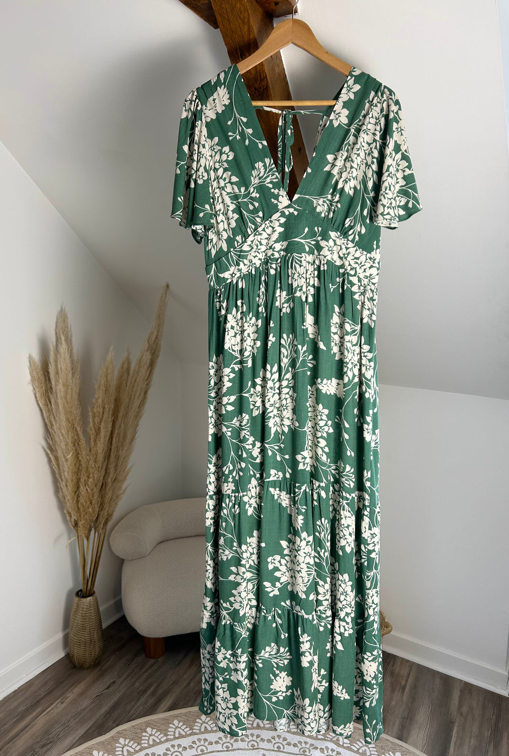 Robe verte fleurie - Plus size