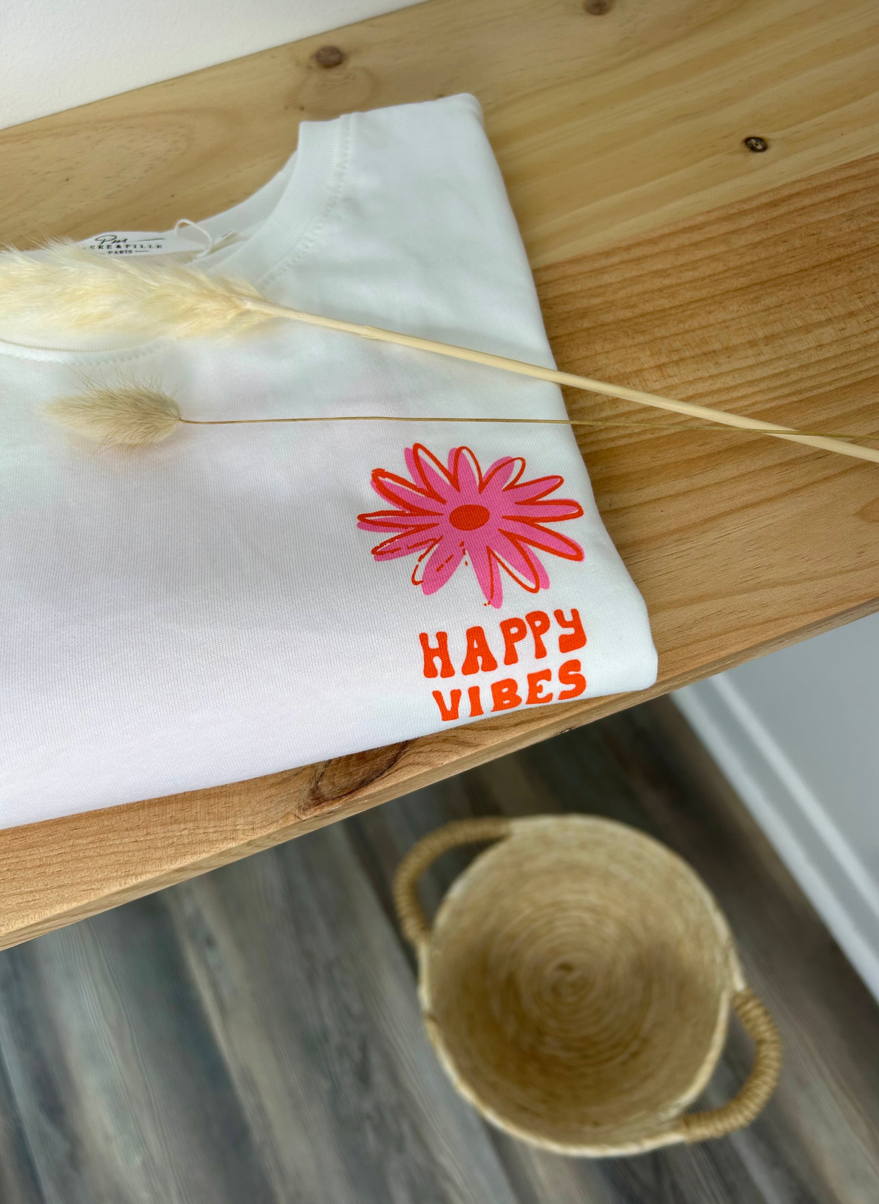 T-shirt à manches courtes "Happy vibes" - Mini