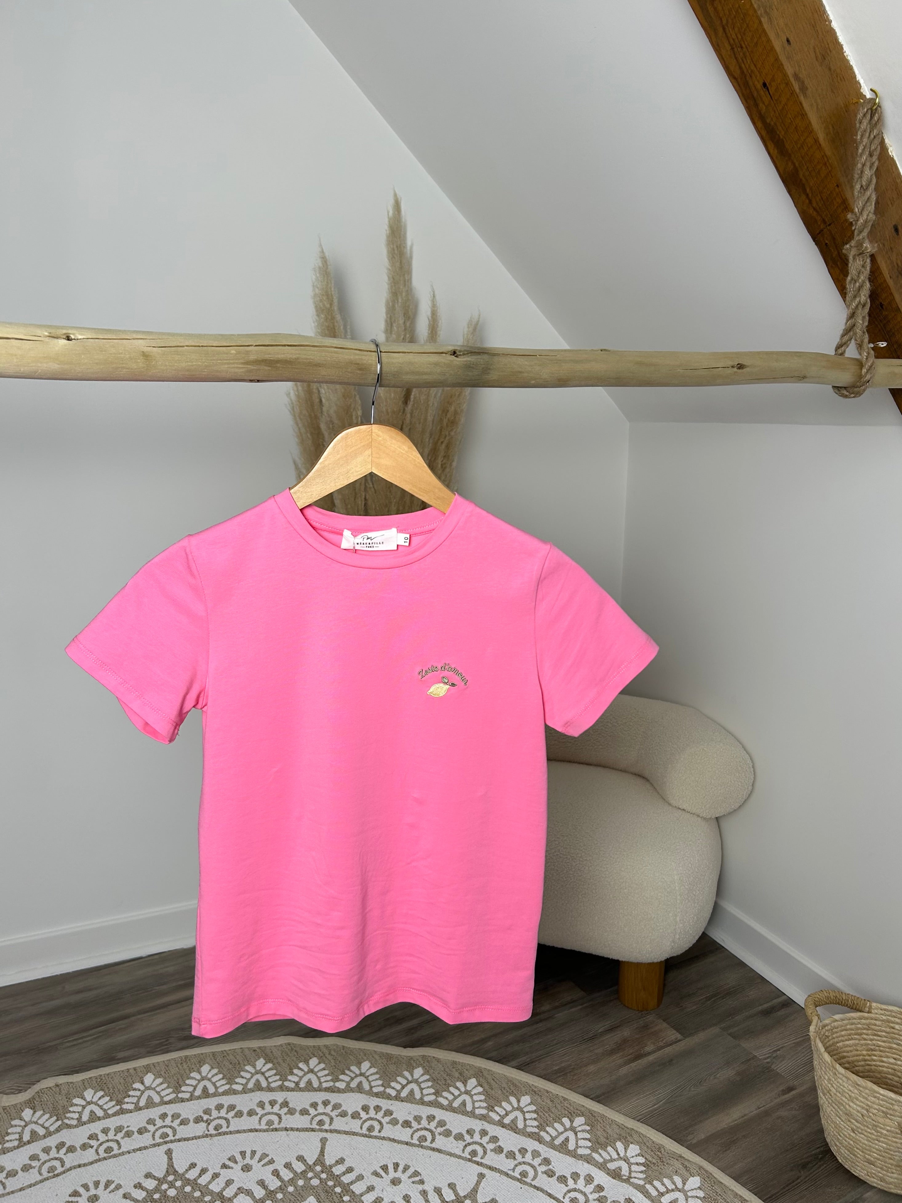 T-shirt rose zeste d'amour - Mini